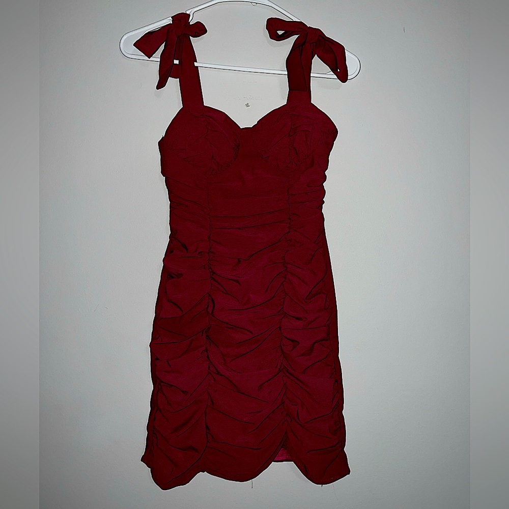Red mini dress